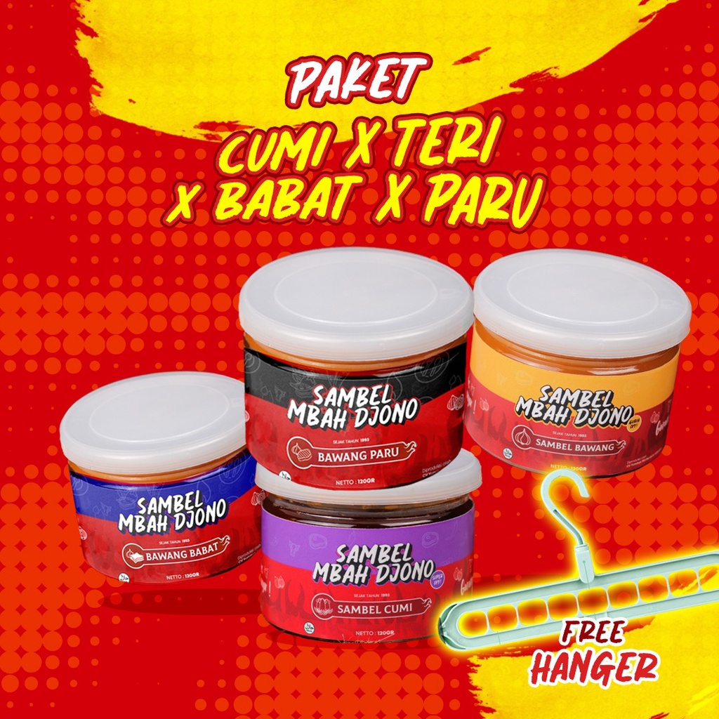 

Paket Spesial 4 Sambel Mbah Djono - Sambel Cumi, Sambel Teri, Sambel Babat dan Sambel Paru