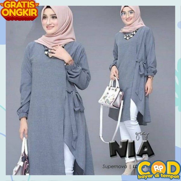 Baju Atasan Wanita Tunik Bsju Kondangan Pesta Long Tunik Cewek Korean Style Tunic Perempuan Dewasa B