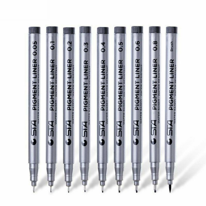 

STA pigment liner (drawing pen) set 9 pcs