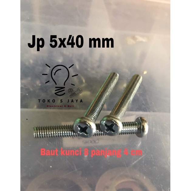 baut jp m5x40 / jpx40 / baut 8 panjang 4 cm / baut jp m5x40  /baut m5
