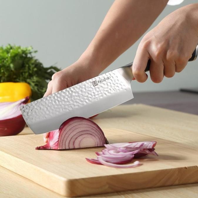 Pisau Dapur Paudin Hp4 Premium Kitchen Nakiri Knife 7" Stainless Steel