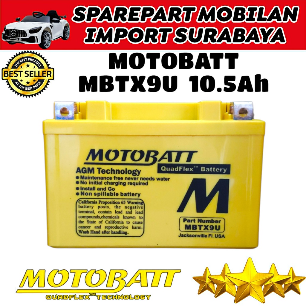 JAMINAN GARANSI MOTOBATT MBTX9U SEPEDA MOTOR NINJA ZX-6R NINJA 250 FI PIAGGIO ZIP PULSAR 200 NS MTX7A YTX9