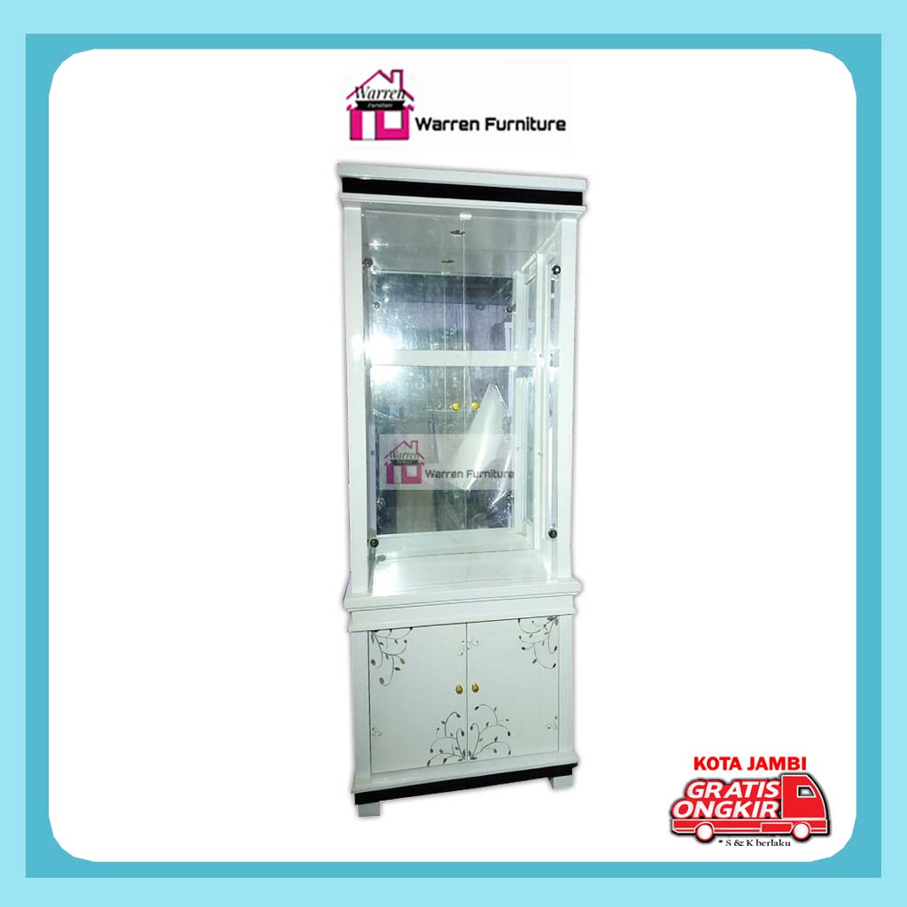 Lemari Hias 2 pintu Crystal pintu / Lemari pajangan/Lemari cermin