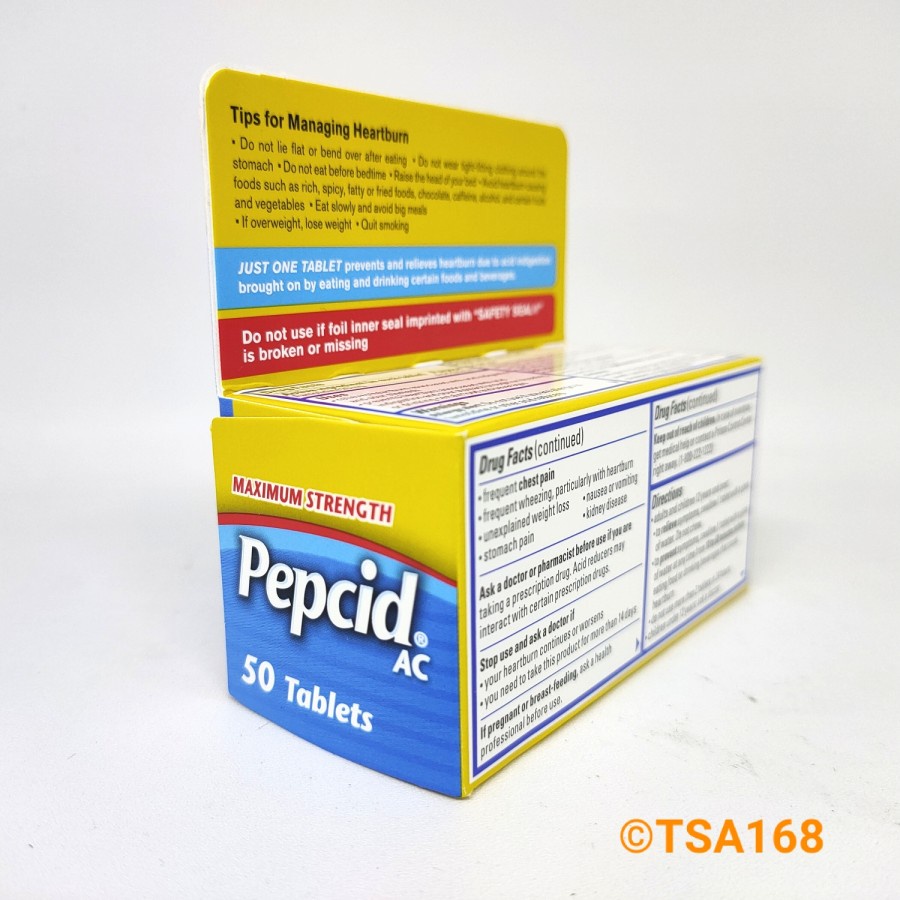 Pepcid AC Famotidine 20 mg Acid Reducer 50 Tablet ORI Maag Gastric