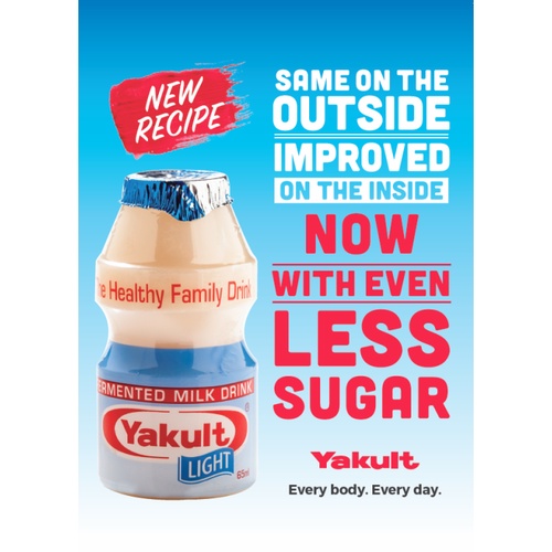 Yakult Light Less Sugar Isi 5 Botol 65ml
