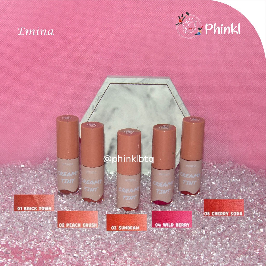 `ღ´ PHINKL `ღ´ ╰☆☆ 𝔢мιℕά ☆☆╮ Emina creamy tint lip lipstick cair cocok untuk remaja warna natural