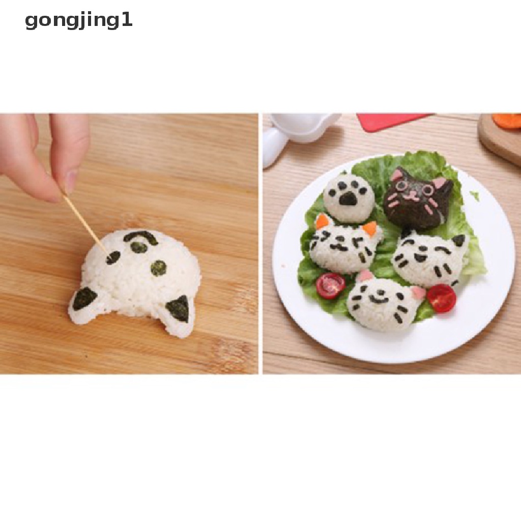Ggg 1set Cetakan Nasi Sushi Kucing Smile Lucu Decor Cutter Sandwich DIY Tool ID