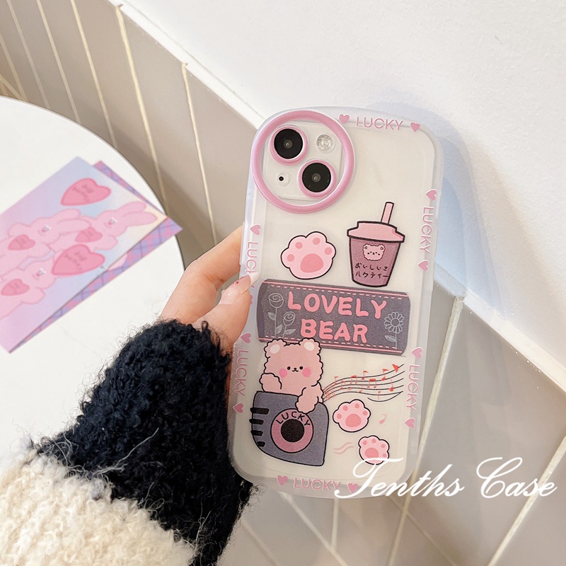 Redmi Note12 A1 10C 10A 10 9A 9C 9 9T Note 11s 10s 9s 11 10 9 8 ProPoco X3 NFC X3Pro X3 Mi1T 11Lite 10 Lovely Bear Phone Case Soft Cover Pelindung