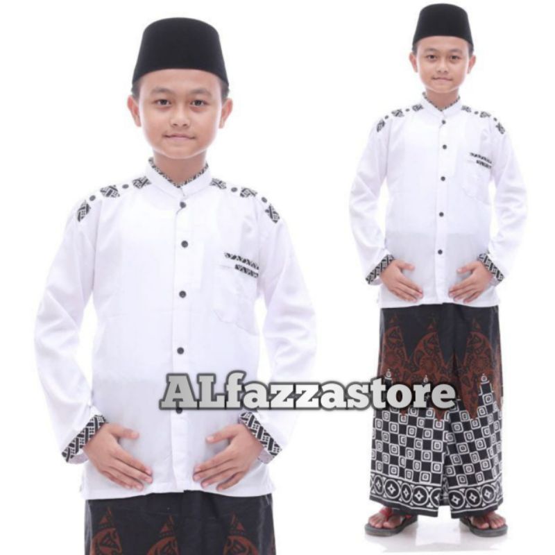 Baju koko dan sarung ||setelan anak remaja SD dan SMP