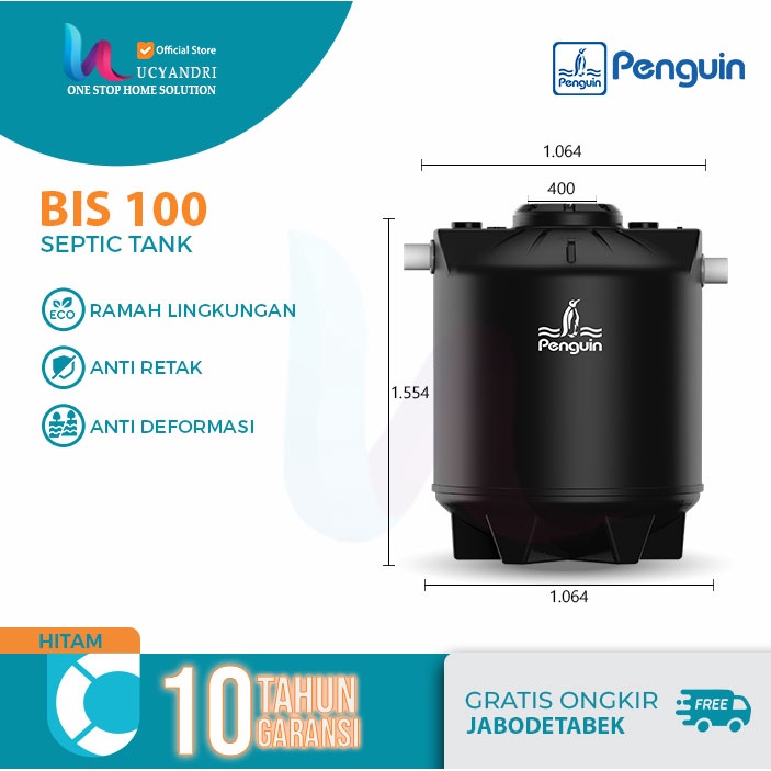 Tangki Septic Tank Penguin Sepiteng Biorotech BIS 100 Anti Sedot FREE ONGKIR