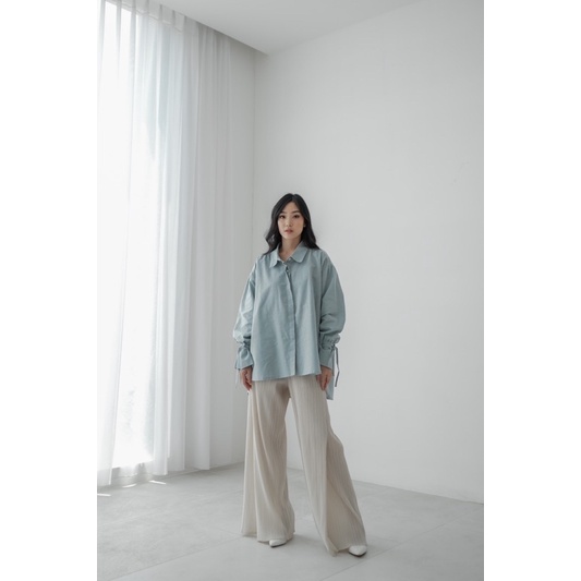 Fayre Basic - Hanna Oversized Shirt Wythe Blue