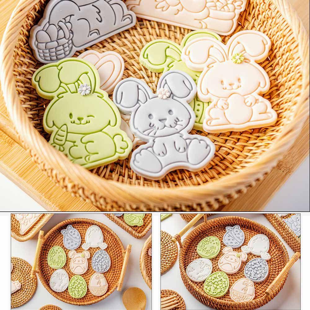 Solighter Cetakan Kue Kering Kartun Baking Paskah Fondant Kue Alat Cetakan Stempel Timbul Cookie Mold