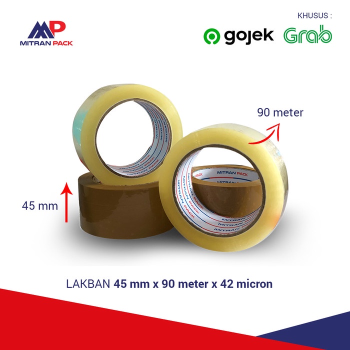 

(1 dus) Lakban Bening / Coklat 45 mm x 90 meter / 100 yard ekonomis