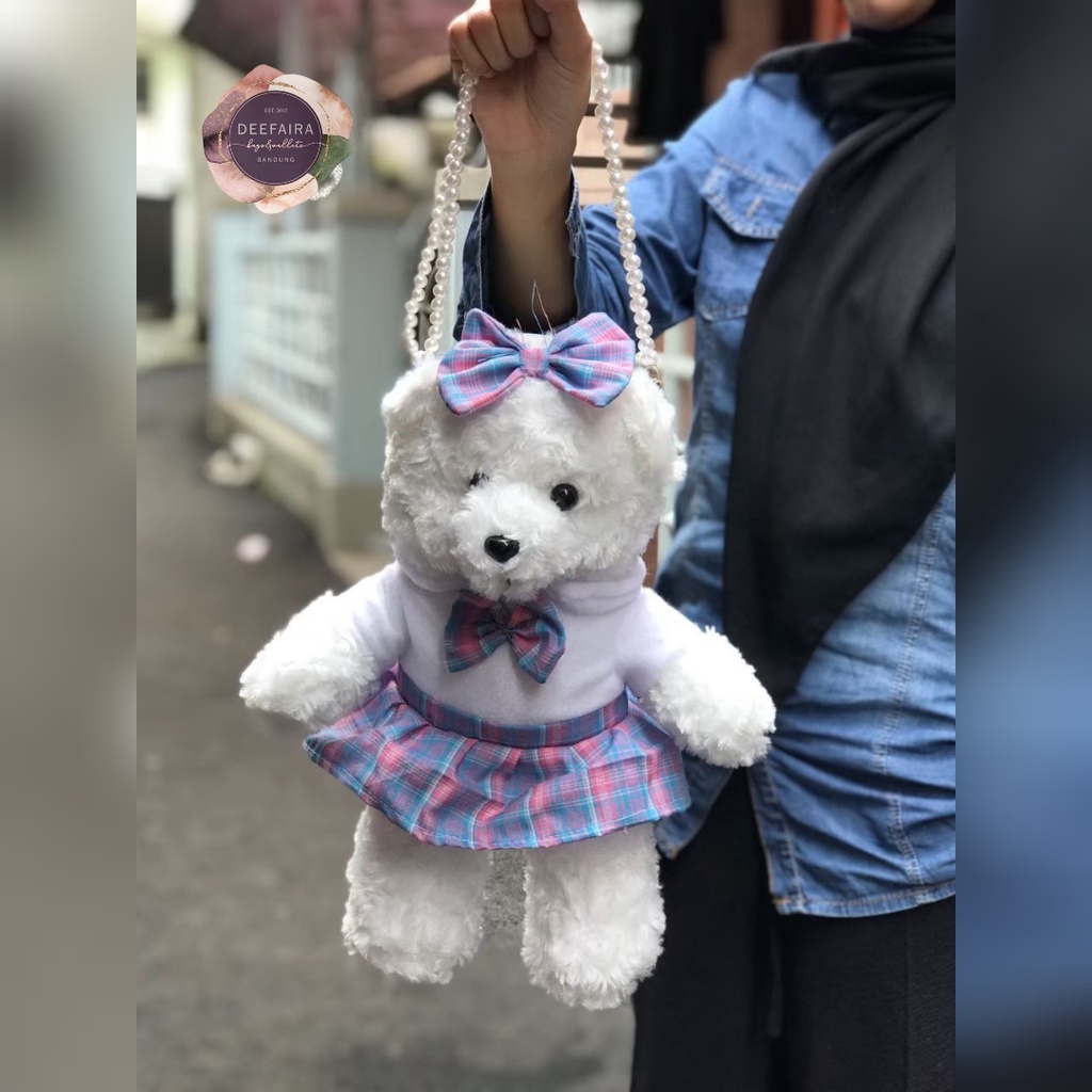 Tas Selempang Wanita Bentuk Boneka Bear Tedy Cw1 Bahan Lembut Dan Stylish