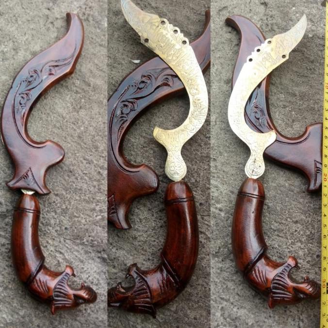 Kujang Kuningan 20cm Ukir Macan