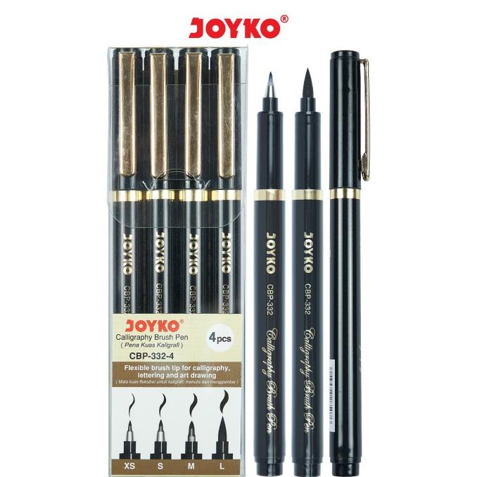 

Calligraphy Brush Pen Pena Kuas Kaligrafi Joyko CBP-332-4 1 Set 4 Pcs