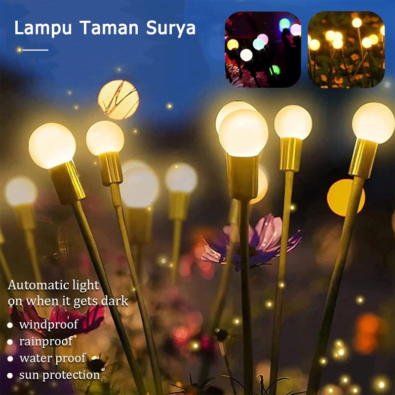 Lampu Taman Lampu Outdoor Tenaga Surya 8 / 10 LED Surya Lampu Lanskap Kembang Api Firefly Lawn Lampu Rumah Negara Teras Balkon Dekorasi Lampu