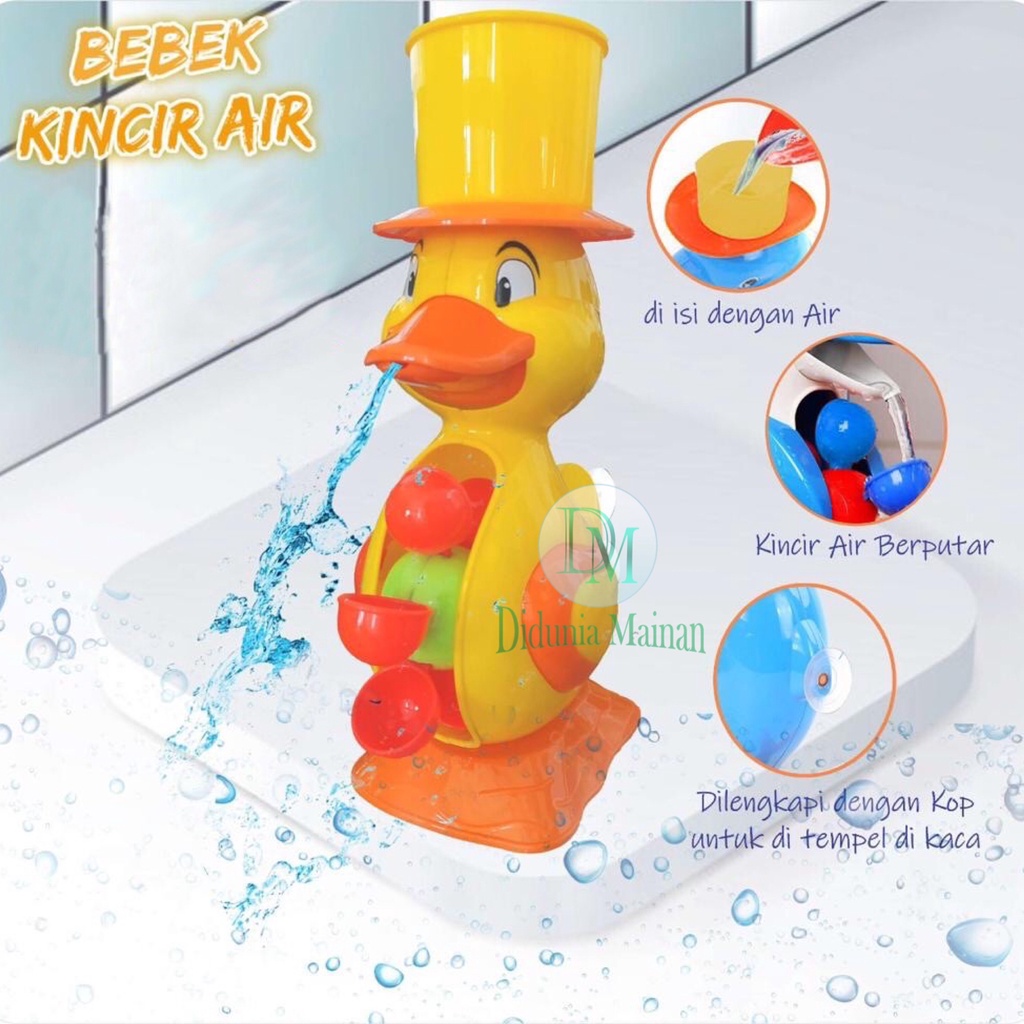 Mainan mandi anak bayi karakter bebek kincir air duck bath toys