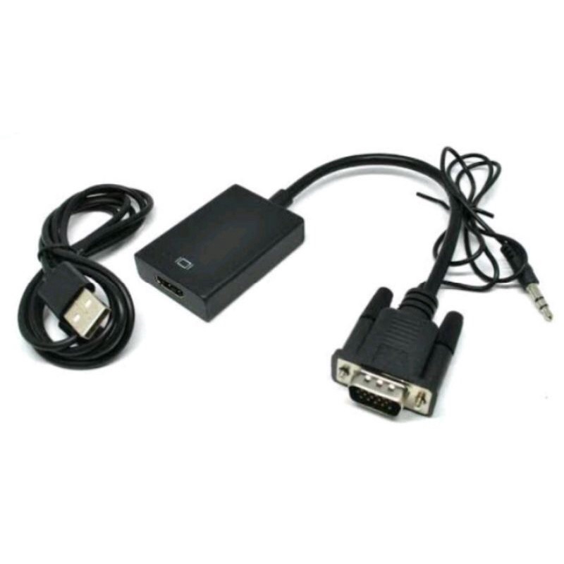 Converter VGA To HDMI with Audio - Kabel Converter VGA To HDMI with Audio