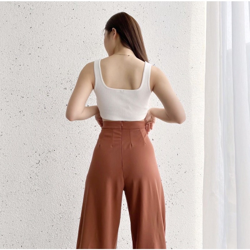 WESLEY WIDE KOREAN LONG PANTS - CELANA PANJANG KERJA WANITA PREMIUM - CELANA CULLOTE BAN PINGGANG - HADIAH ATAU KADO ULTAH CEWEK