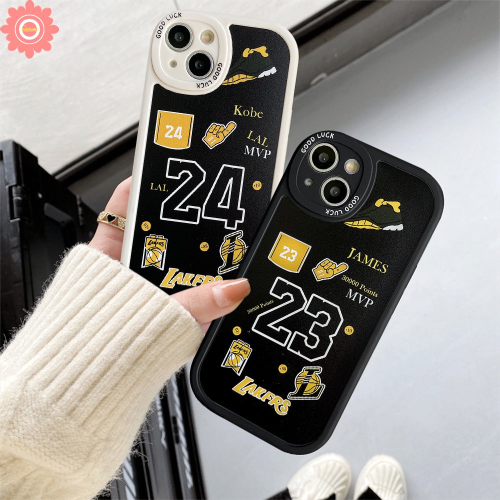 Case Realme C53 C55 10 Pro Plus C35 C25Y C25s C25 C31 C17 C30 C21Y C15 C12 C21 C2 C11 C3 C17 C20 8 5 9i 8i 8Pro 6i 5i 5s 6s 6 7i Trendy Kobe James N.B.A Lakers Label Sarung Soft Cover