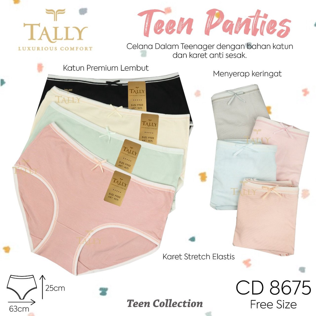 TALLY CD CELANA DALAM DEWASA / REMAJA 8675 I FREE SIZE I FIT XL I BAHAN KATUN