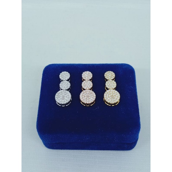 Kalung itali jedar + liontin bulat di*r tumpuk 3 corr mp full / kalung perak asli silver 925 lapis emas / kalung fashion wanita terbaru