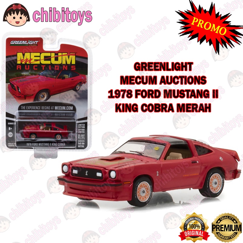 GREENLIGHT MECUM AUCTIONS 1978 FORD MUSTANG II KING COBRA MERAH ORIIGNAL GL MECUM AUCTIONS