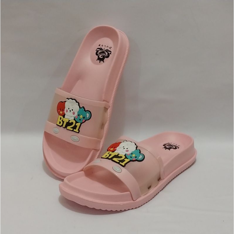 Sandal Slop Anak Perempuan BT21 S24-35 Sendal Selop Anak Perempuan Karakter Lucu BT21 Dulux