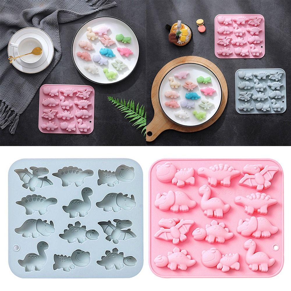 Solighter Dinosaurus Cetakan Silikon Bakeware Fondant Dekorasi Kue Drip Mold Silicone Mold