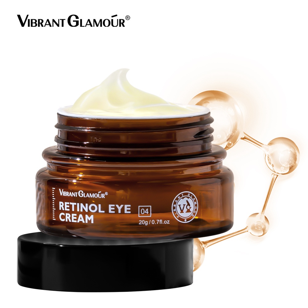 VIBRANT GLAMOUR Retinol Eye Cream Untuk Mengurangi Garis Halus dan Kantong Mata Pemutih Pelembab Anti Penuaan Perawatan Mata