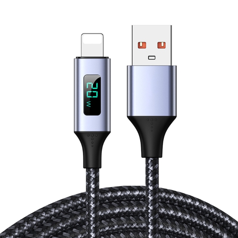 Zzz Kabel USB 3A Kabel Pengisian Cepat LED Display Telepon Charge IOS Kabel Data Cord