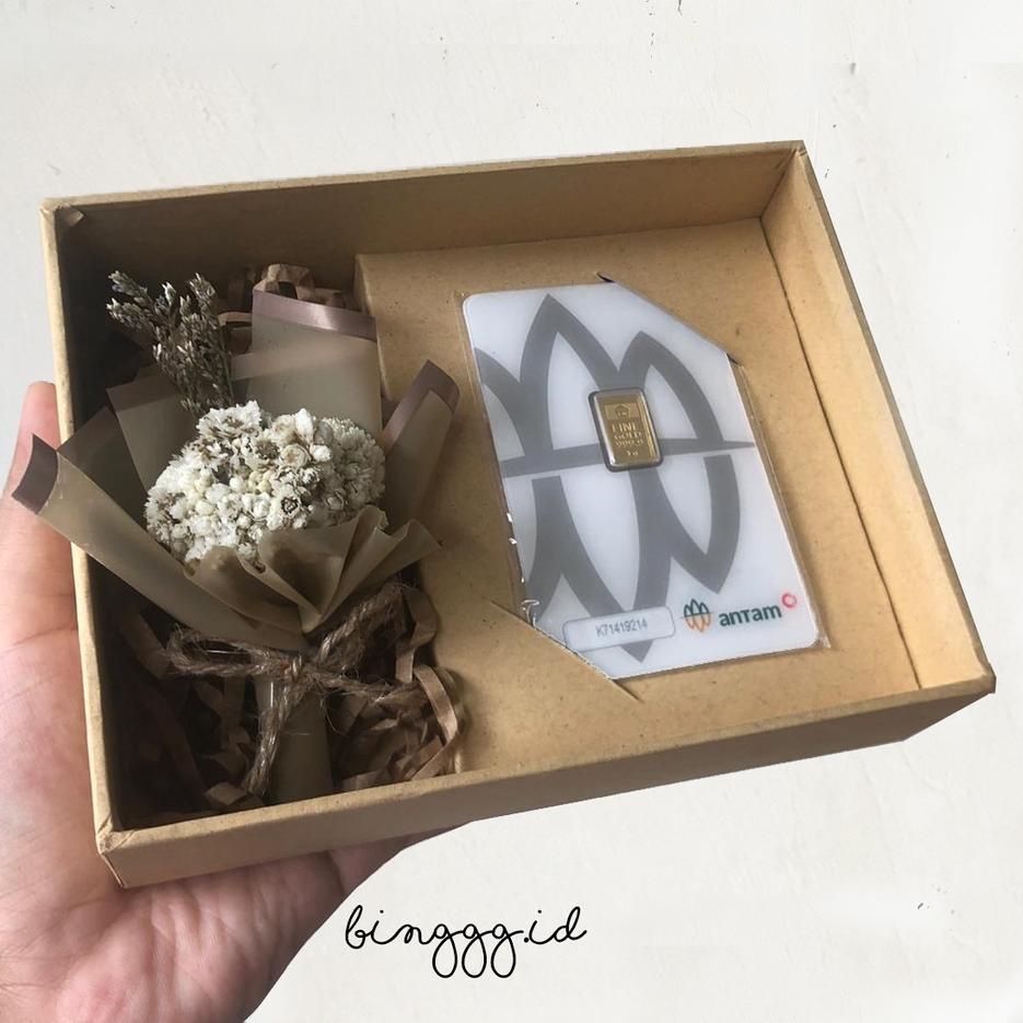 

[CODE RT16] KOTAK KADO EMAS ANTAM MINI (BOX SAJA + BOUQUET) PRE-ORDER 3 HARI ❈