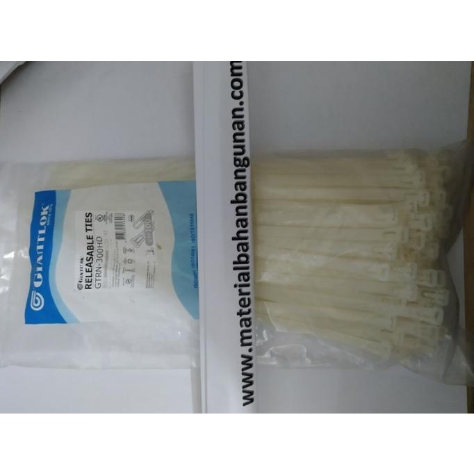 

Cable Tis GTRN 300 HD Kabel Ties Tali Ties 7.6 mm x 30 cm Putih Isi100