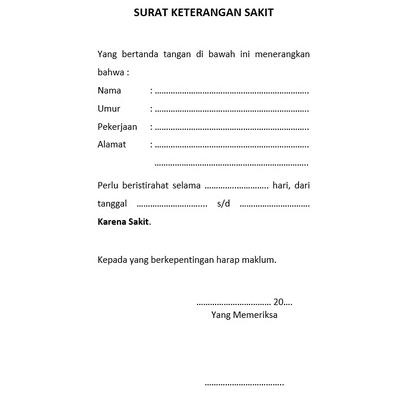 [K-QJ]♣☛ Blangko Buku Surat Keterangan Sakit 1 Ply murah