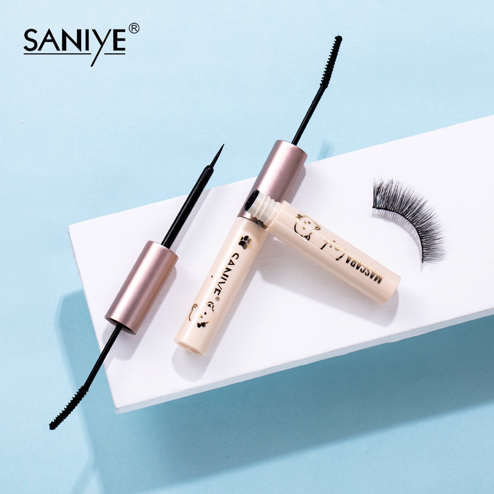 [ 100%ORIGINAL &amp; READY ] BPOM SANIYE MASCARA EYELINER 2 IN 1KUAS LEMBUT &amp; TAHAN LAMA - [ EYELINER + MASCARA ]