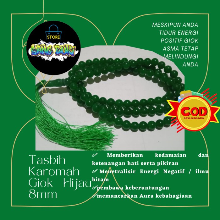 {FamilyStore} Tasbih Karomah Asma - Giok Hijau Diskon