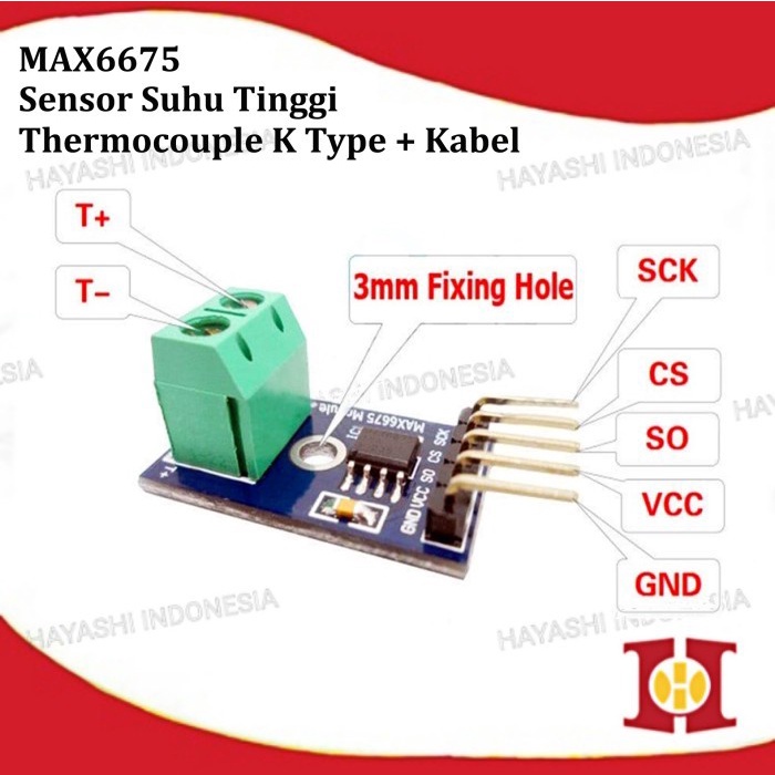 MAX6675 K Type Thermocouple Temperature Sensor Suhu Arduino Module