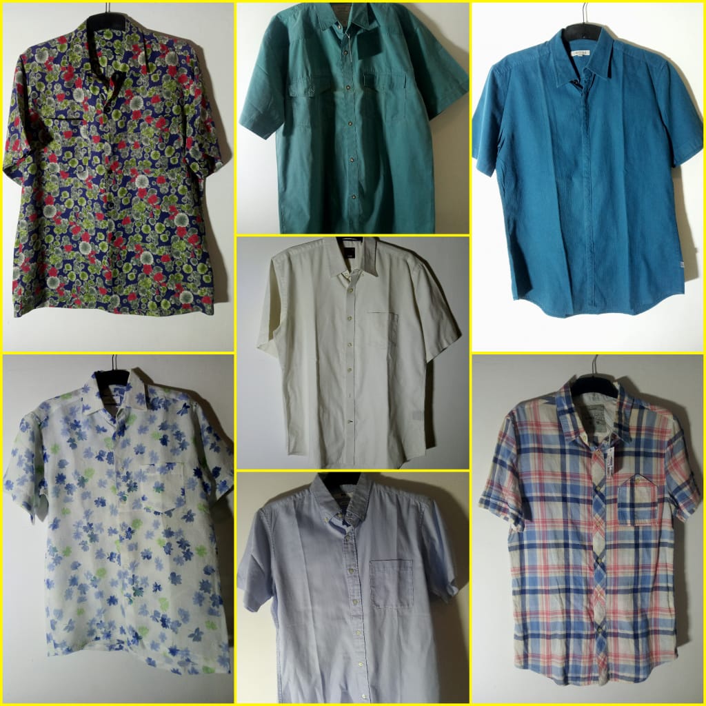 Kemeja Pria Lengan Pendek Full Brand Second Branded Preloved