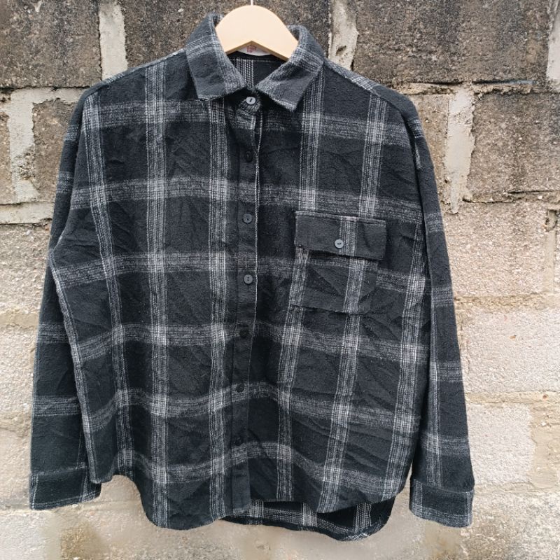 8 Seconds Shadow Plaid Wool Flanel Shirt Second