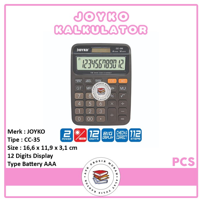 

CALCULATOR / KALKULATOR JOYKO CC-35 / 12 DIGITS / CHECK CORRECT #ORIGINAL