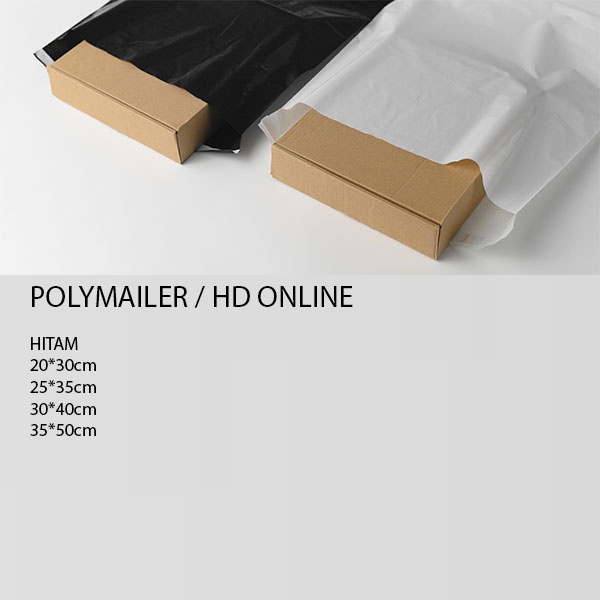 PLASTIK POLYMAILER / HD ONLINE HITAM DOFF 25*35 cm ISI 100 PCS