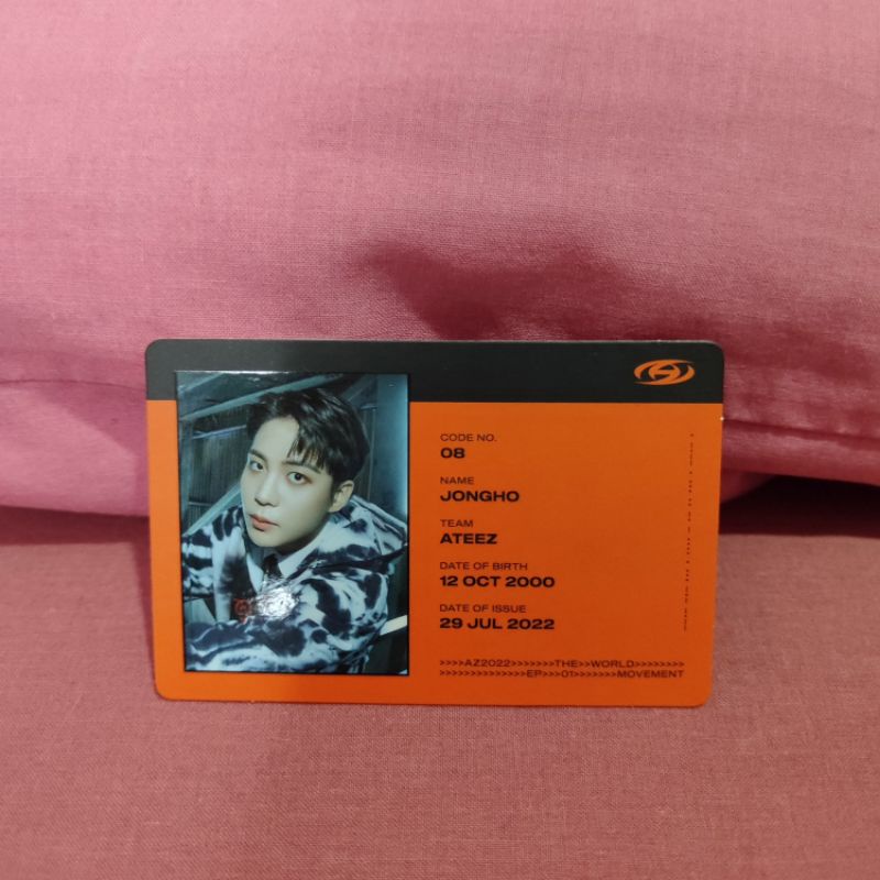 Jongho ATEEZ Movement ID Z Version PC Photocard
