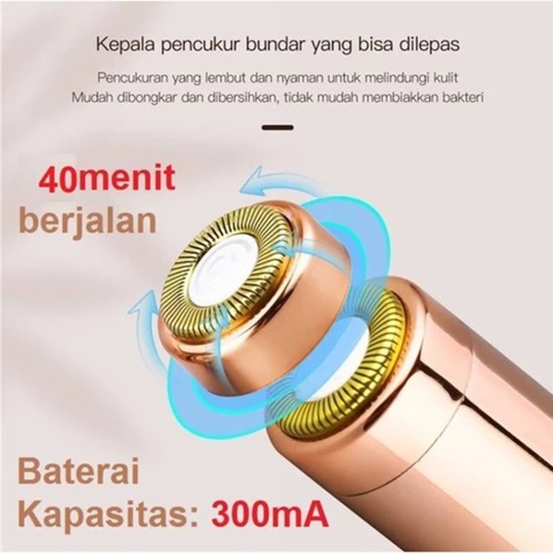 Facial Hair Remover Cukur Bulu Wajah Rechargeable