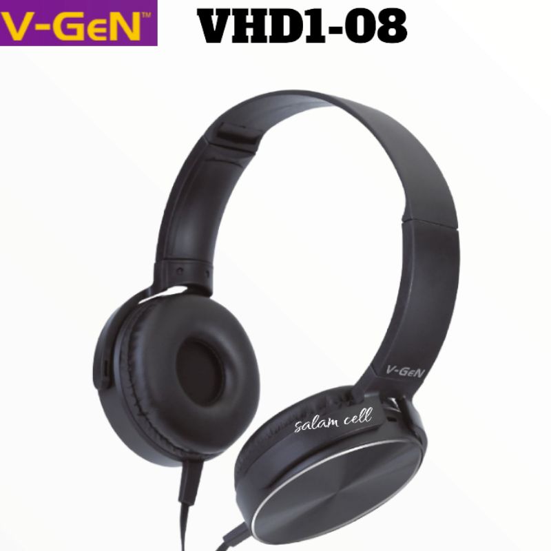 Earphone Headphone Headset V-Gen VHD108 Xtra Bass Original Vgen Garansi Resmi