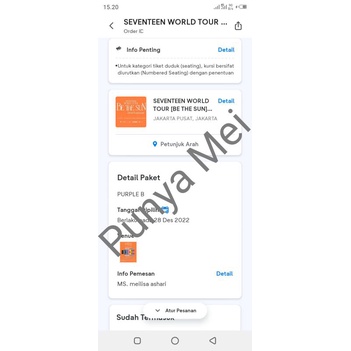 Tiket Konser Seventeen Be The Sun Additional Show Purple B