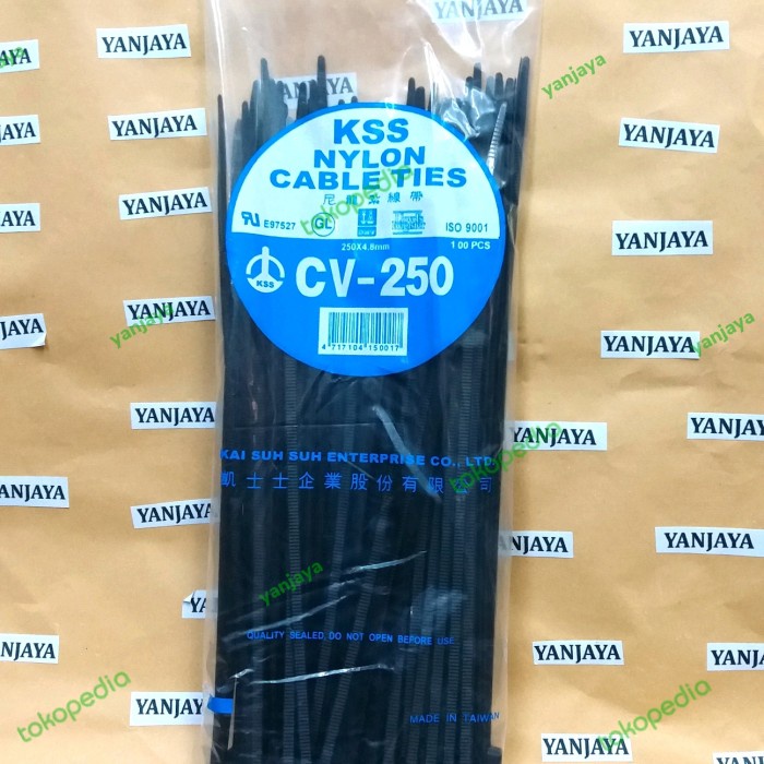 

TERMURAH KSS NYLON CABLE TIES CV-250/25CM X 4,8MM HITAM Code 3150