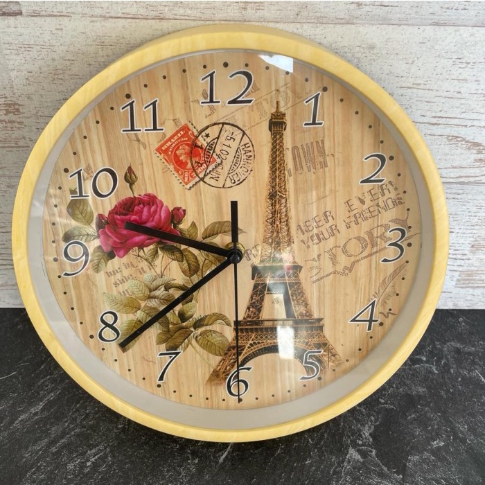 

WALL CLOCK JAM DINDING BULAT VINTAGE NEGARA PARIS