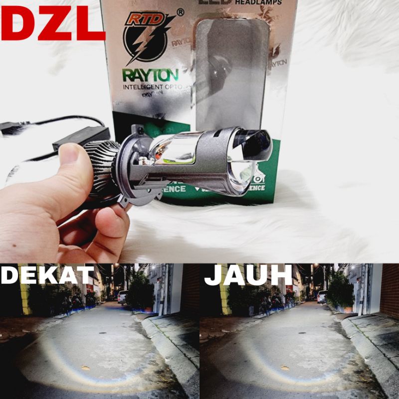 lampu utama motor dan mobil led rtd h4 m01k 48 watt mini projector projie