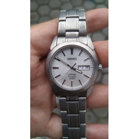 jam tangan seiko quartz  titanium 7N43 0AS0 second bekas original